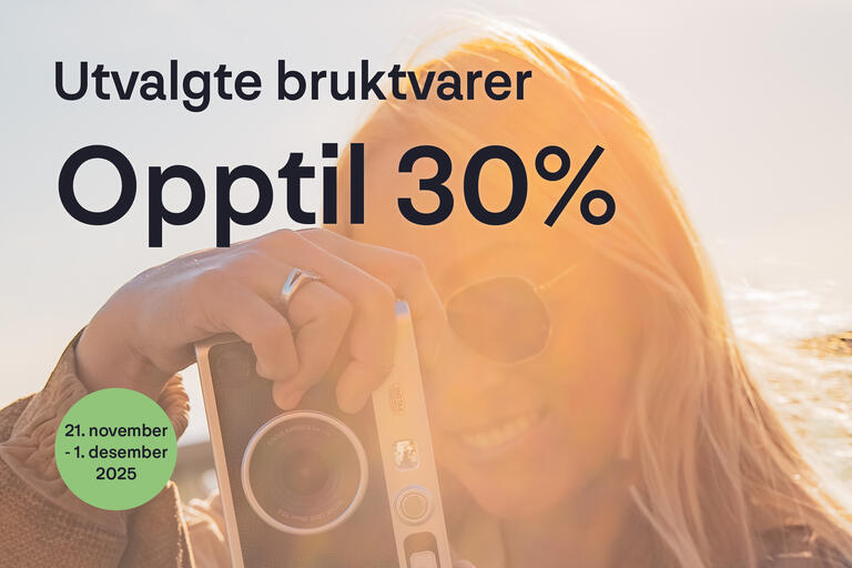 Opptil 30% på brukt